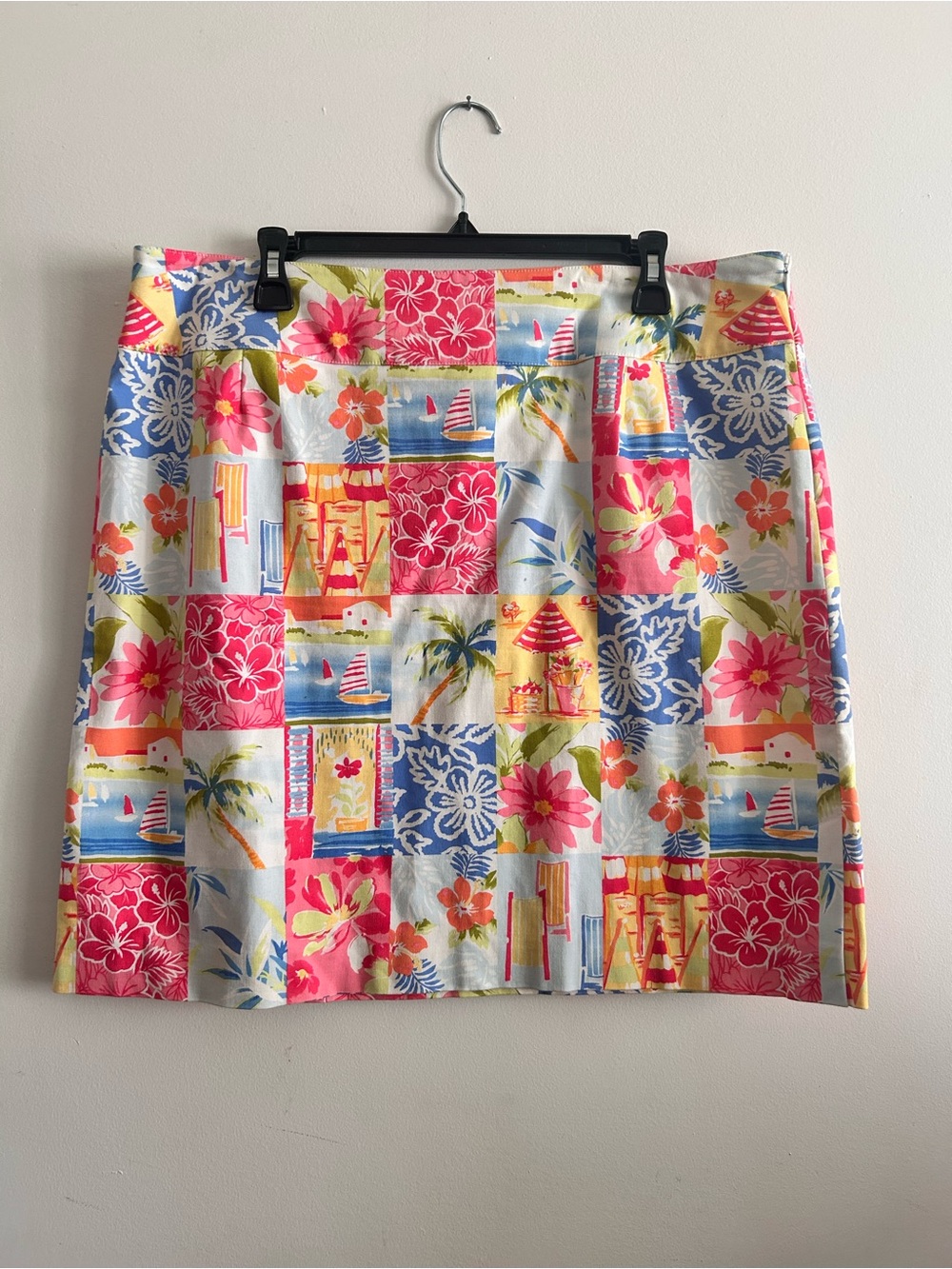 Talbots Bright Tropical Patchwork Mini Skirt